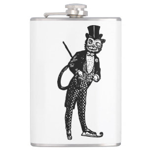 Vintage Sophisticated Opera Cat Hip Flask