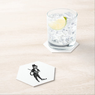 Vintage Sophisticated Opera Cat  Paper Coaster