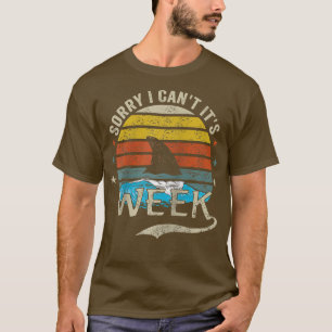 Vintage Sorry I Cant Its Week Funny Shark For Mens T-Shirt