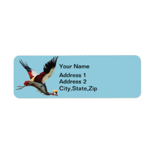 Vintage South African Crowned Crane Flying Art