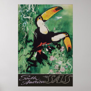 Vintage South America Travel Poster Print Europe