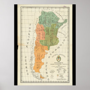 Vintage South American Map Poster