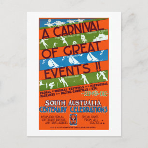 Vintage South Australia Festival Travel Postcard