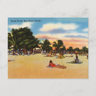Vintage, South Beach, Key West, Florida Travel Postcard