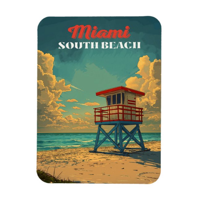 Vintage South Beach Miami  Magnet (Vertical)