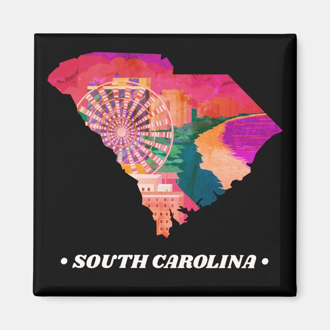 Vintage South Carolina State Magnet (Front)