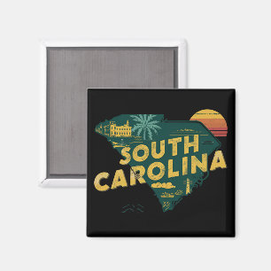 Vintage South Carolina State Map Magnet