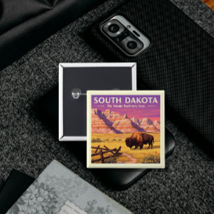 Vintage South Dakota 15 Cm Square Badge
