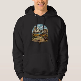 Vintage South Dakota Landscape Mount Rushmore Hoodie