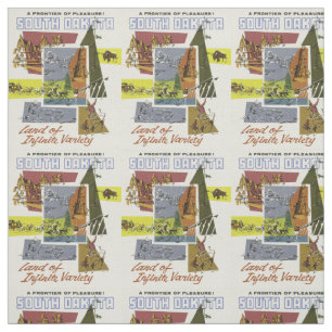 Vintage South Dakota USA customizable fabric