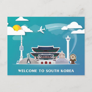 Vintage south korea Seoul famous iconic landmark Postcard