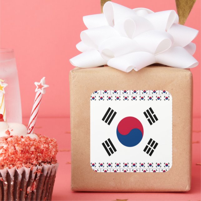 Vintage South Korea Square Sticker (Party)