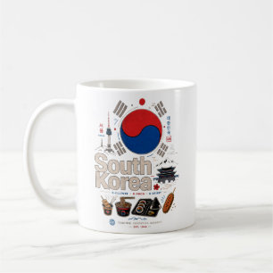 Vintage South Korea Travel Art Landmark Coffee Mug