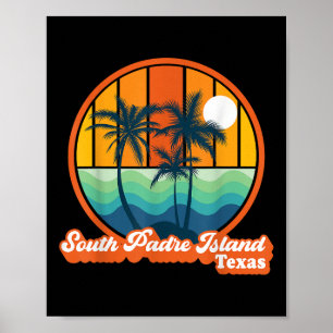 Vintage South Padre Island Texas Summer 90s Beach  Poster