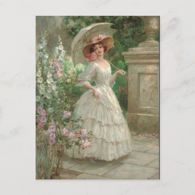 Vintage Southern Bell Girl Postcard (Front)