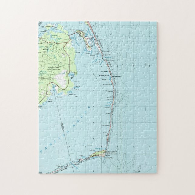 Vintage Southern Outer Banks Map (1957) Jigsaw Puzzle (Vertical)