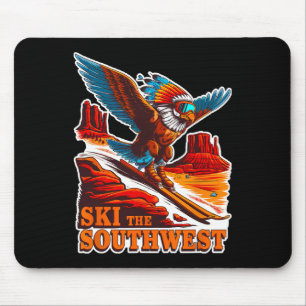 Vintage Southwest Skiing Adventure Themed Skier Ea Mouse Mat