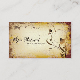 Vintage Spa Retreat Floral & Leafy Business Card