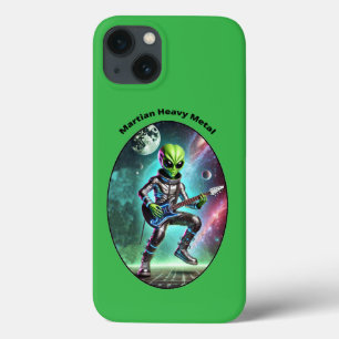 Vintage Space Alien Martian Playing the Guitar URM iPhone 13 Case