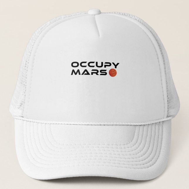 Vintage Space Astronomy Occupy Mars Gift Trucker Hat (Front)