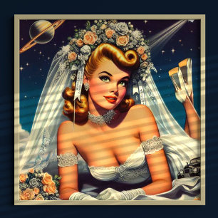 Vintage Space Bride Poster
