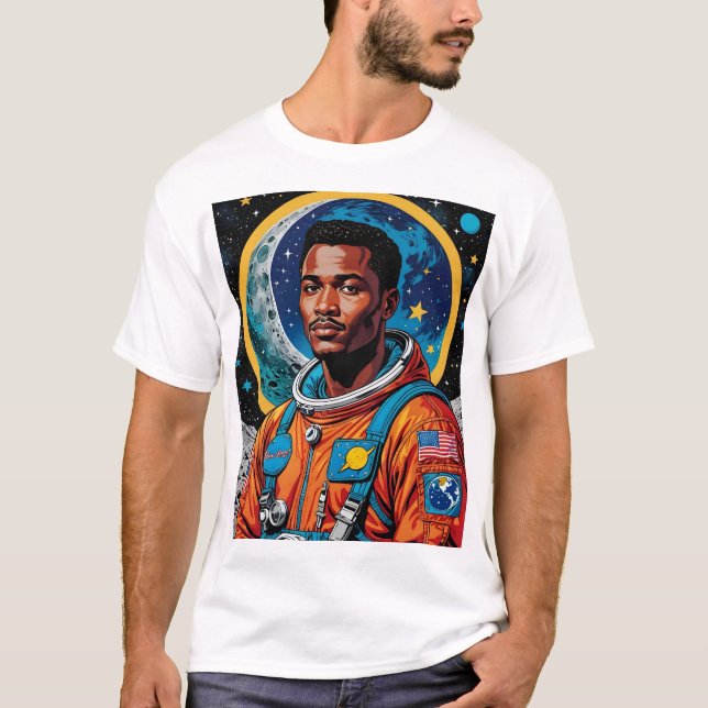 Vintage Space Explorer Astronaut T-Shirt (Front)
