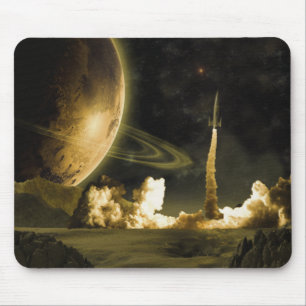 Vintage Space Launch Mouse Mat