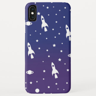 vintage Space Rockets Pattern iPhone XS Max Case