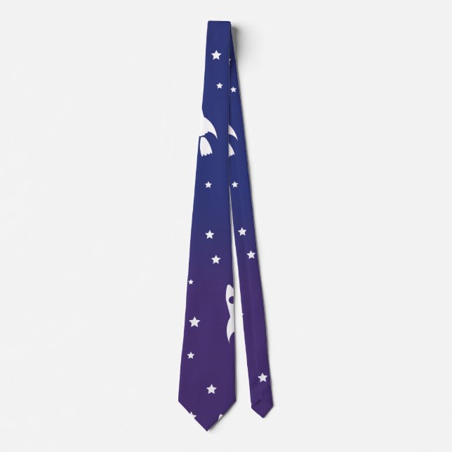 vintage Space Rockets Pattern Tie (Front)