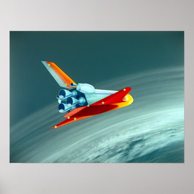 Vintage Space Shuttle Concept Art Poster (Front)