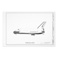 Vintage Space Shuttle Concept Technical Drawing Po