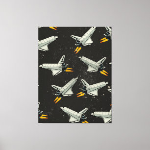 vintage Space Shuttle pattern Canvas Print