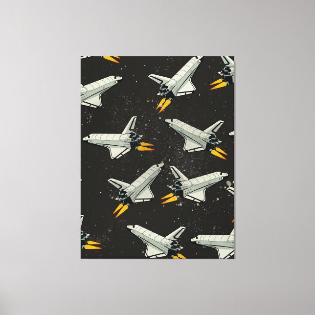 vintage Space Shuttle pattern Canvas Print (Front)