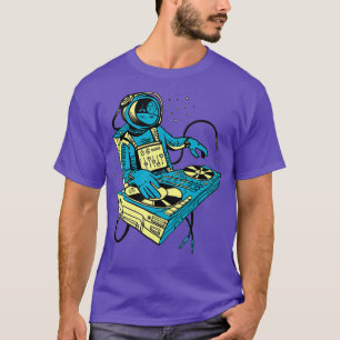 Vintage Space Travel Astronaut - DJ In Space T-Shirt