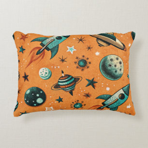 Vintage Spacecraft Rocket Ships Pattern -Cosmos(1) Decorative Cushion