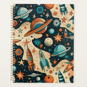 Vintage Spacecraft Rocket Ships Pattern -Cosmos(4) Planner