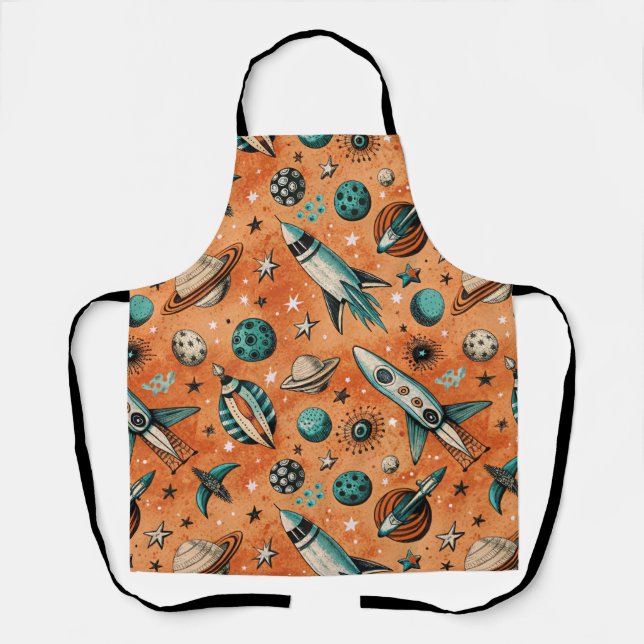 Vintage Spacecraft Rocket Ships Pattern -Cosmos(5) Apron (Front)