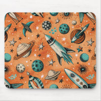 Vintage Spacecraft Rocket Ships Pattern -Cosmos(5)