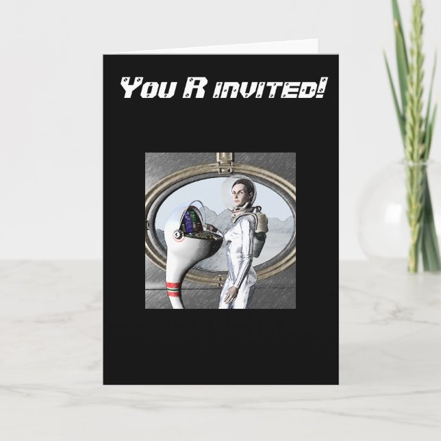 vintage spacegirl invitation (Front)