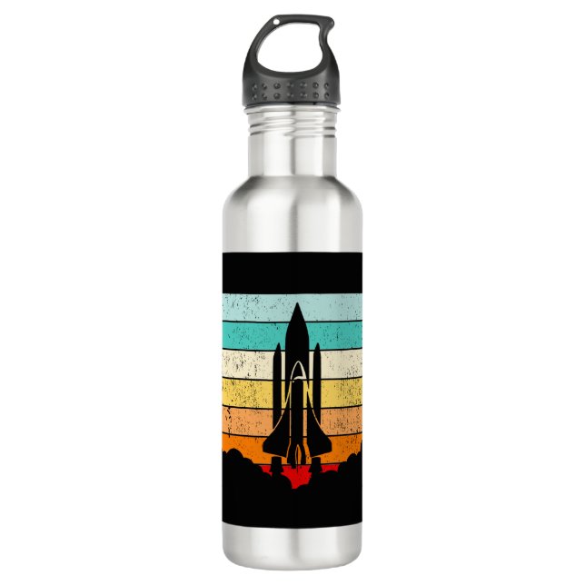 Vintage Spaceship /Space/Spacecraft 710 Ml Water Bottle (Front)