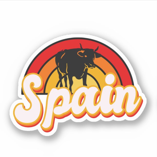 Vintage Spain Bull Silhouette Sunset  (Front)