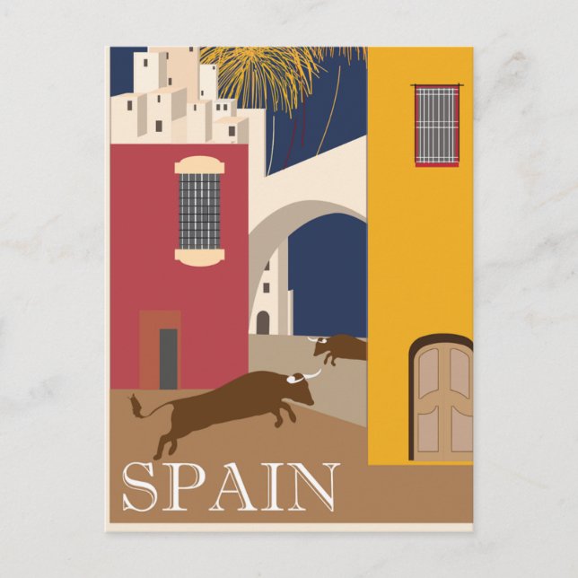 Vintage Spain Bull Travel Postcard (Front)