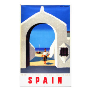 Vintage Spain Fisherman Travel Photo Print