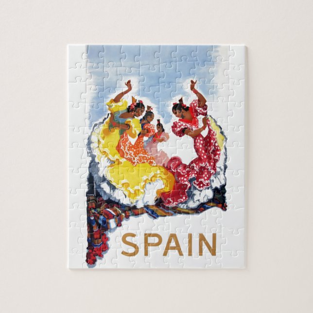 Vintage Spain Flamenco Dancers Travel Poster Jigsaw Puzzle (Vertical)