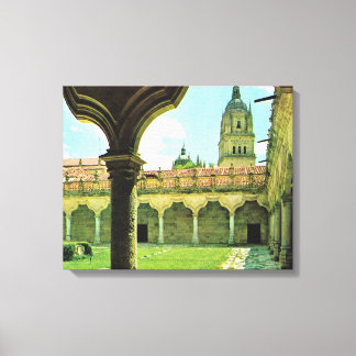 Vintage Spain, Salamanca, Schools Yard, Cathedral Canvas Print