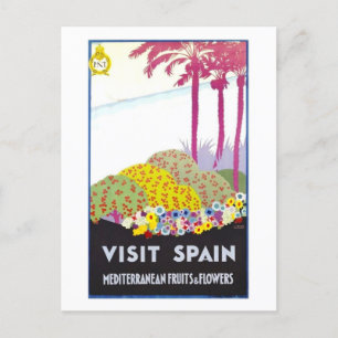 Vintage Spain Travel Poster Postcard
