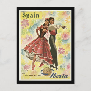 Vintage Spain Travel Poster, Postcard