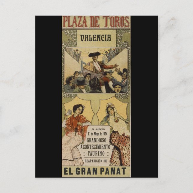 Vintage Spanish bullfighting Valencia Postcard (Front)