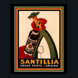 Vintage Spanish Deco Poster 16 x 20<br><div class="desc">Nice Cappiello Print for Santillia  Grand Porto 16 x 20</div>