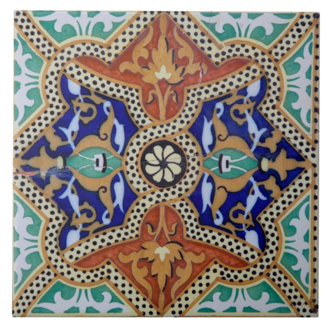 Vintage Spanish Mosaic Tile (Front)